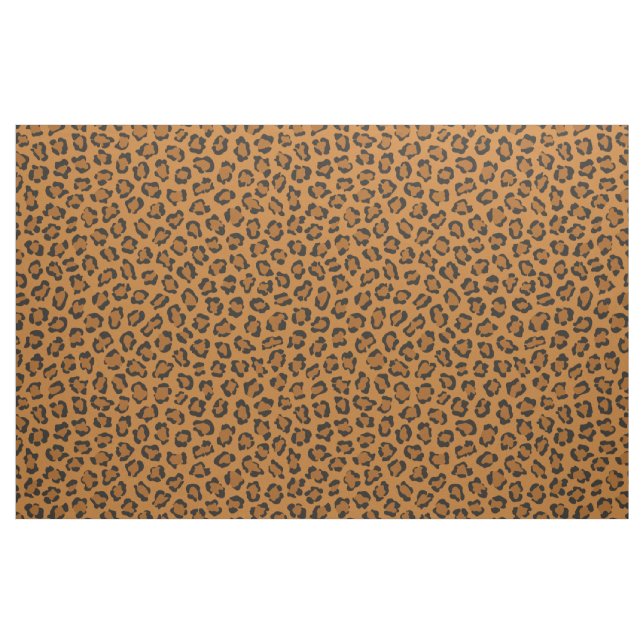 Trendig Leopard Animal Print Black Orange Tyg (Fat Quarter)