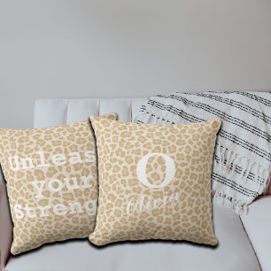 Trendig Leopard Anpassningsbar Monogram & Namn Kudde