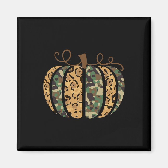 Trendig Leopard Camo Pumpkin Animal Print Cheetah  Magnet (Framsidan)