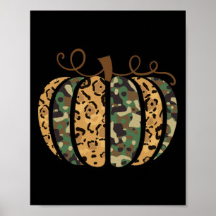 Trendig Leopard Camo Pumpkin Animal Print Cheetah  Poster