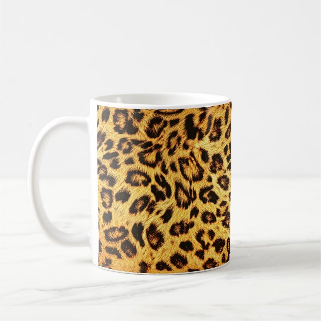 Trendig Leopard: Skin Design Mönster. Kaffemugg (Vänster)