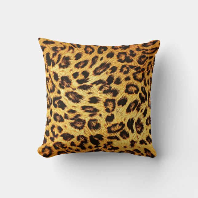 Trendig Leopard: Skin Design Mönster. Kudde (Framsida)