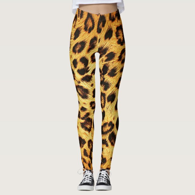 Trendig Leopard: Skin Design Mönster. Leggings (Framsida)