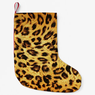 Trendig Leopard: Skin Design Mönster. Liten Julstrumpa