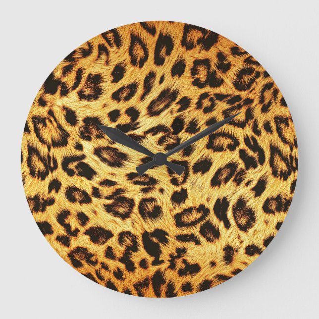 Trendig Leopard: Skin Design Mönster. Stor Klocka (Framsida)