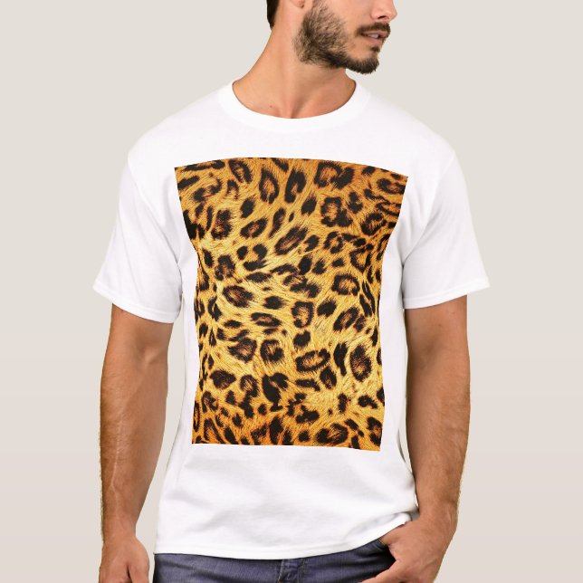Trendig Leopard: Skin Design Mönster. T Shirt (Framsida)