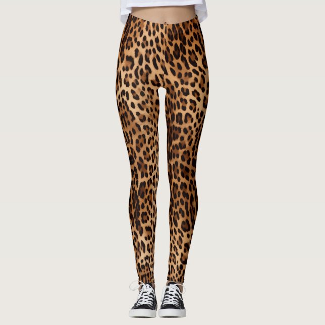 Trendig Leopard Skriv ut Leggings (Framsida)
