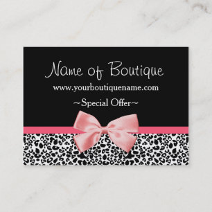 Trendig Leopard Skriv ut Rosa Ribbon Rcount Coupon Rabattkort