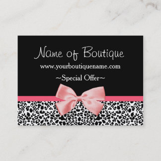 Trendig Leopard Skriv ut Rosa Ribbon Rcount Coupon Rabattkort