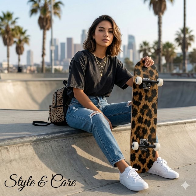 Trendig Leopardmönster Stilren Unik Skateboard (Trendy Leopard Pattern Stylish Unique Skateboard)