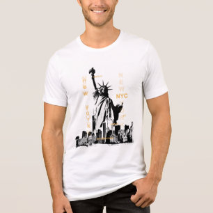 Trendig Liberty Statue Nyc Herr Kortärmad Vit T Shirt