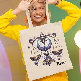 Trendig Libra Watercolor Zodiac Design Tygkasse