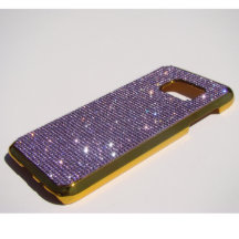 Trendig Lila Amethyst Samsung Galaxy S7 Guld Fodra