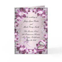 Trendig Lila Blommig Chic Programkort