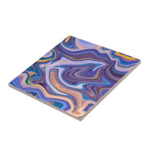 Trendig Lila Blue Marble Stone - Abstrakt Struktur Kakelplatta