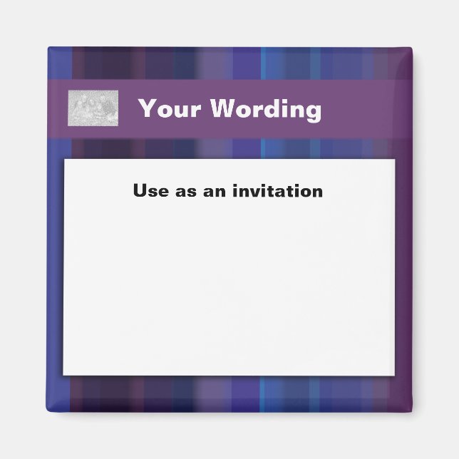 Trendig lila blue rand - anpassade magnet (Framsidan)