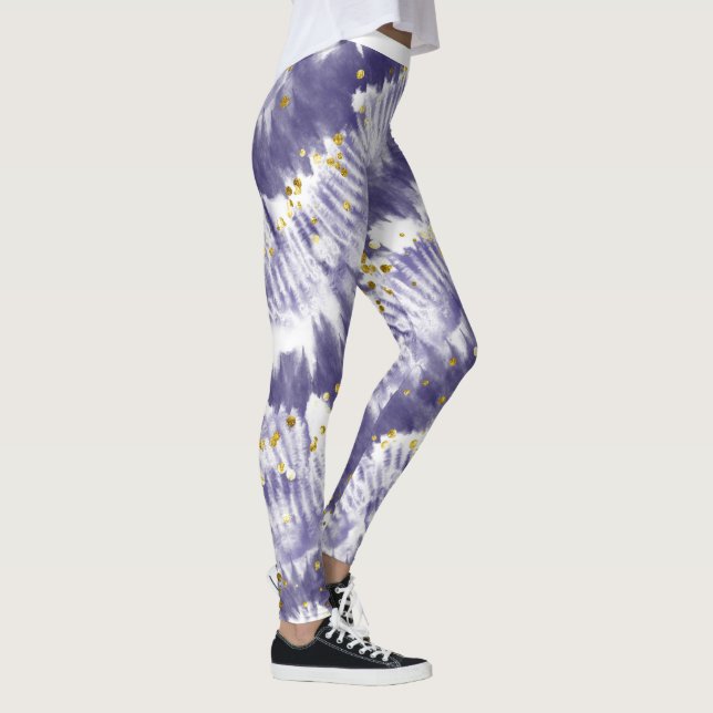Trendig Lila Glitter Tie Dye Leggings (Höger)