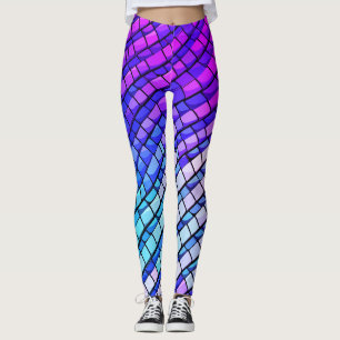 Trendig lila gradient abstrakt geometrisk mönster leggings