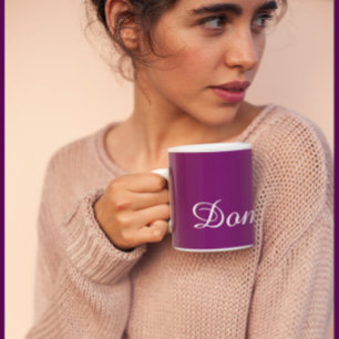Trendig Lila - Kustomiserbar Namn Kaffe Mugg