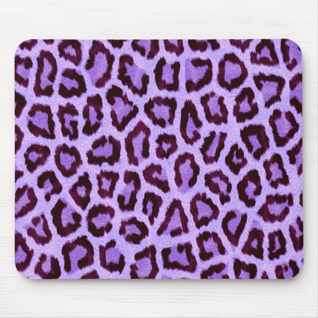 Trendig Lila Leopard Mönster Musmatta (Framsidan)