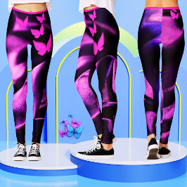 Trendig Lila Lilac Rosa Butterfly Women's Leggings
