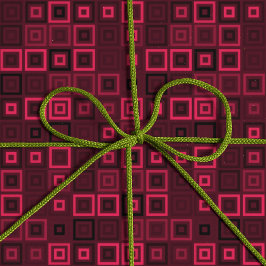 Trendig Lila och Bright Rosa Square Mönster Coola  Presentpapper