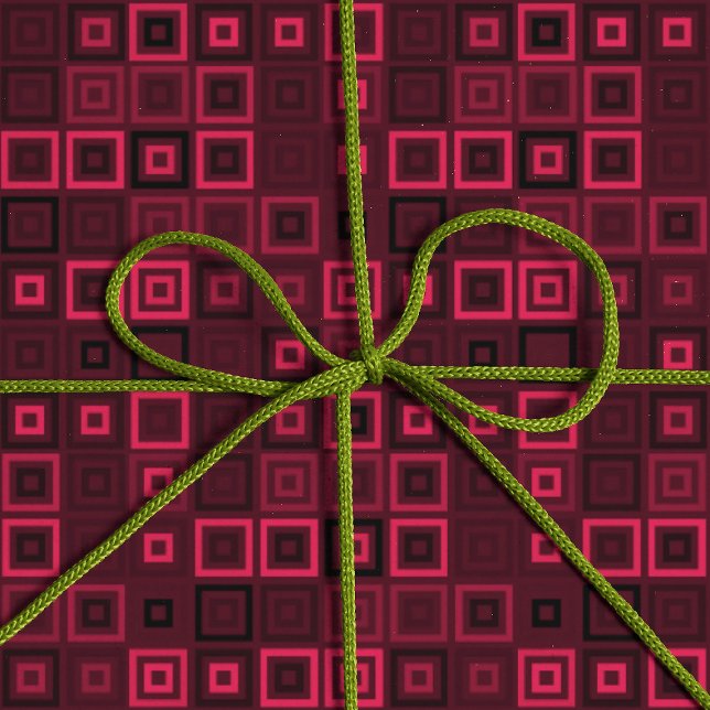 Trendig Lila och Bright Rosa Square Mönster Coola  Presentpapper (Skapare uppladdad)