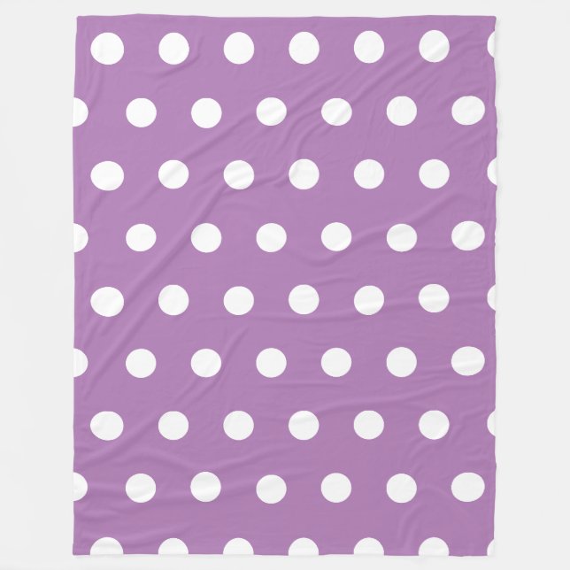 Trendig Lila Polka dots Mönster Fleecefilt (Framsidan)