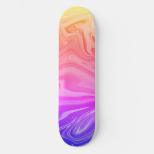 Trendig Lila Red Gult Abstrakt Mini Skateboard Bräda 18,5 Cm