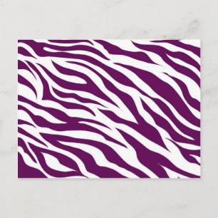 Trendig Lila White Zebra Rand Vild Animaliska utsk Vykort