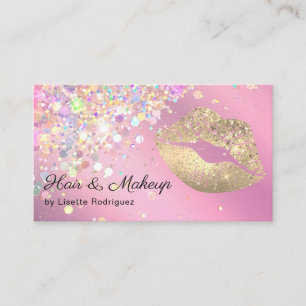 Trendig Lilac Glitter Sprinkle Makeup Artist Visitkort