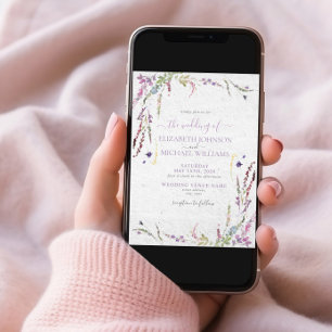 Trendig Lilac Lavender Blommigt Garden Wedding Inbjudningar