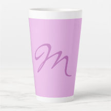Trendig Lilac Orchid Färg Monogram Initial Brev