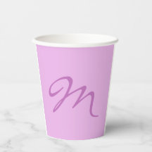 Trendig Lilac Orchid Färg Monogram Initial Brev