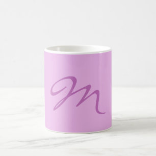 Trendig Lilac Orchid Färg Monogram Initial Brev Kaffemugg