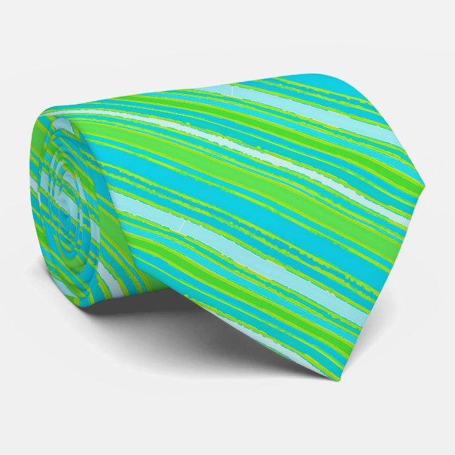 Trendig Lime Green Aqua Turquise Rand Mönster Slips (Rullad)