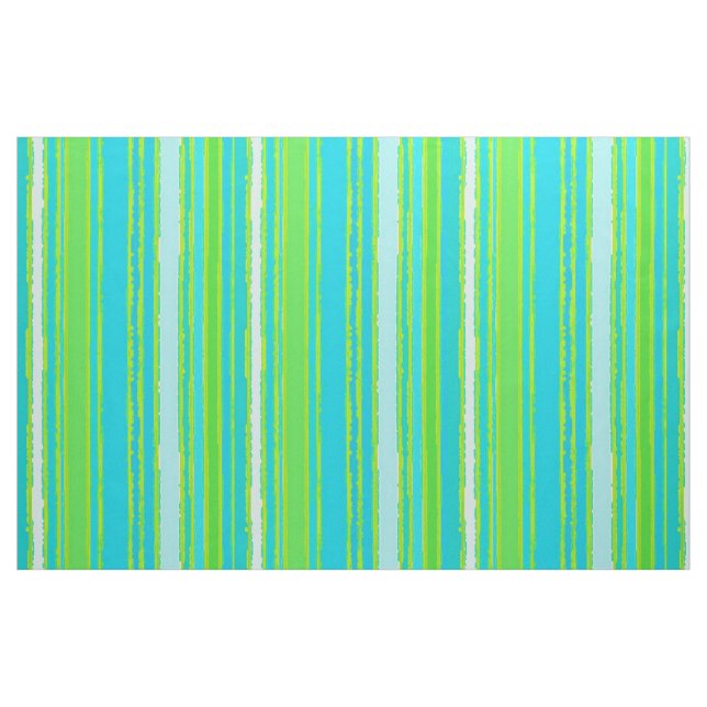 Trendig Lime Green Aqua Turquise Rand Mönster Tyg (Fat Quarter)