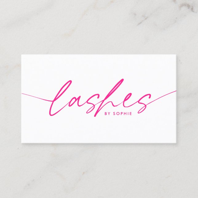 Trendig Ljusare Rosa Eyelash Extensions Lash Lash Visitkort (Framsida)