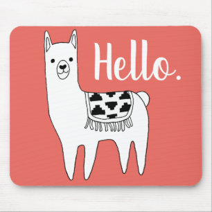 Trendig Llama Sketch Hej i Coral Musmatta