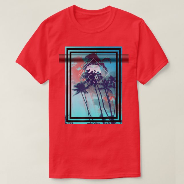 Trendig Los Angeles CA Beach Bear Poster T Shirt (Design framsida)