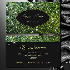 Trendig Luminous Grönt Glitter Glam Stars Elegant Visitkort