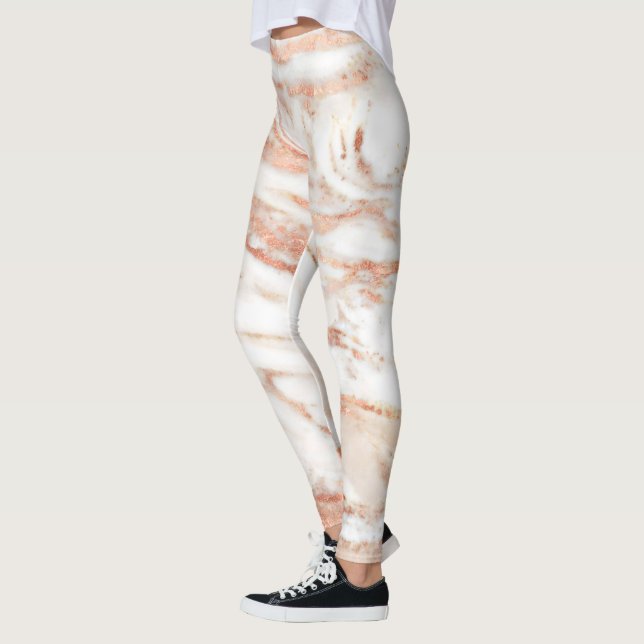 Trendig Lux Copper Ro guldfoil Marble Leggings (Vänster)