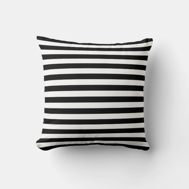 Trendig Luxury Black and white rand mönster Kudde (Framsida)