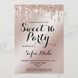 Trendig Luxury Dripping Gold Foil Calligraphy Inbjudningar