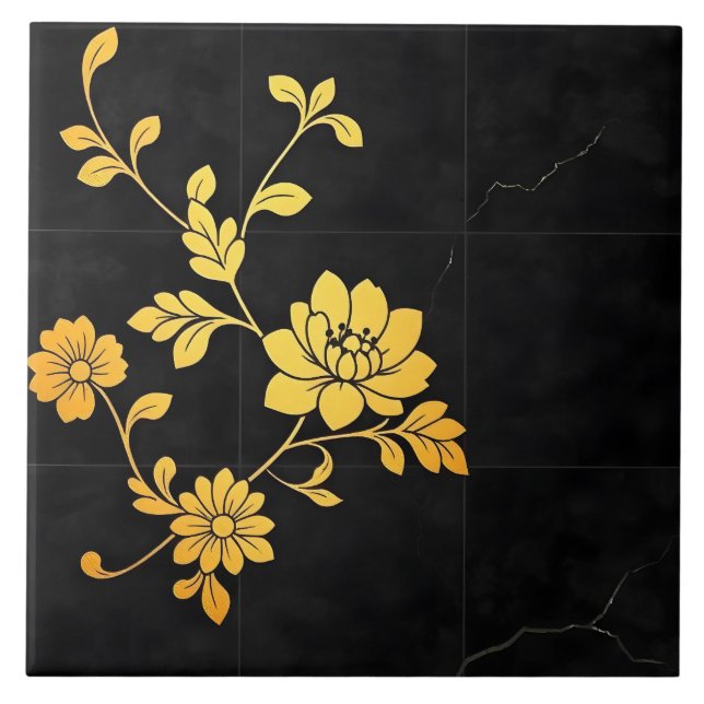 Trendig Luxury Elegant Blommigt Collection Kakelplatta (Framsidan)