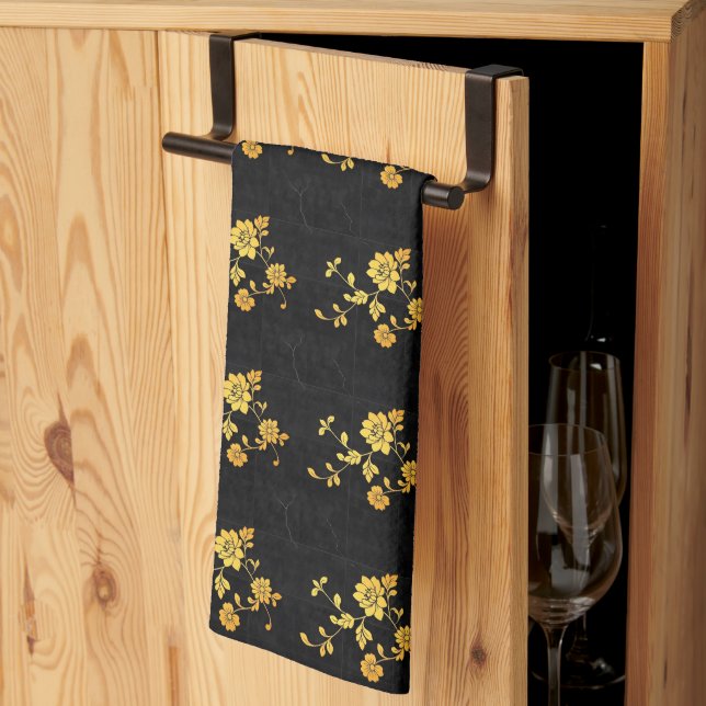 Trendig Luxury Elegant Blommigt Collection Kökshandduk (Thirds Fold)