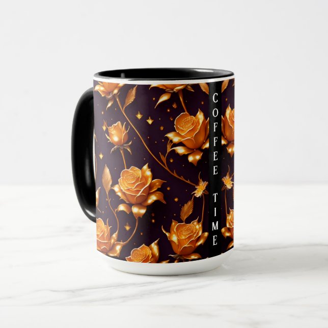 Trendig Luxury Guld Boho Ro Collection Mugg (Framsida vänster)