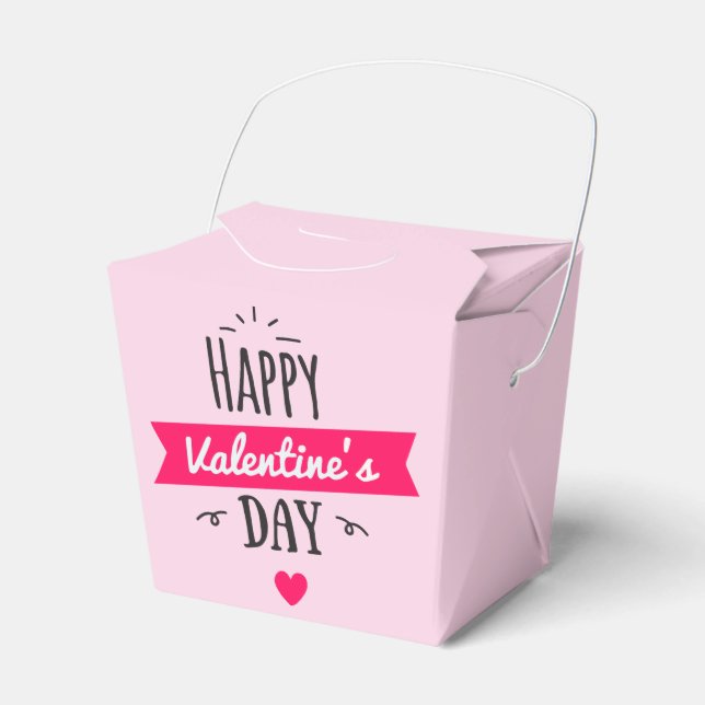 Trendig Lycklig Valentines Rosa Presentaskar (Framsidan Sidan)