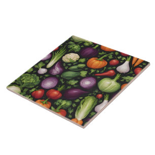 Trendig Lycklig Vegetables Healthy Food Collection Kakelplatta