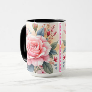 Trendig Lyx Rosa Rosor Vacker Kollektion Mugg